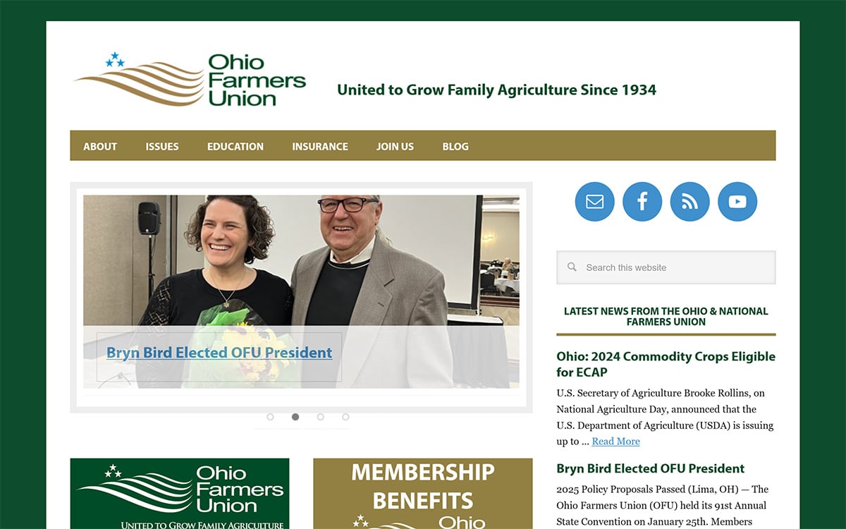 OHFarmersUnion.org Website Design