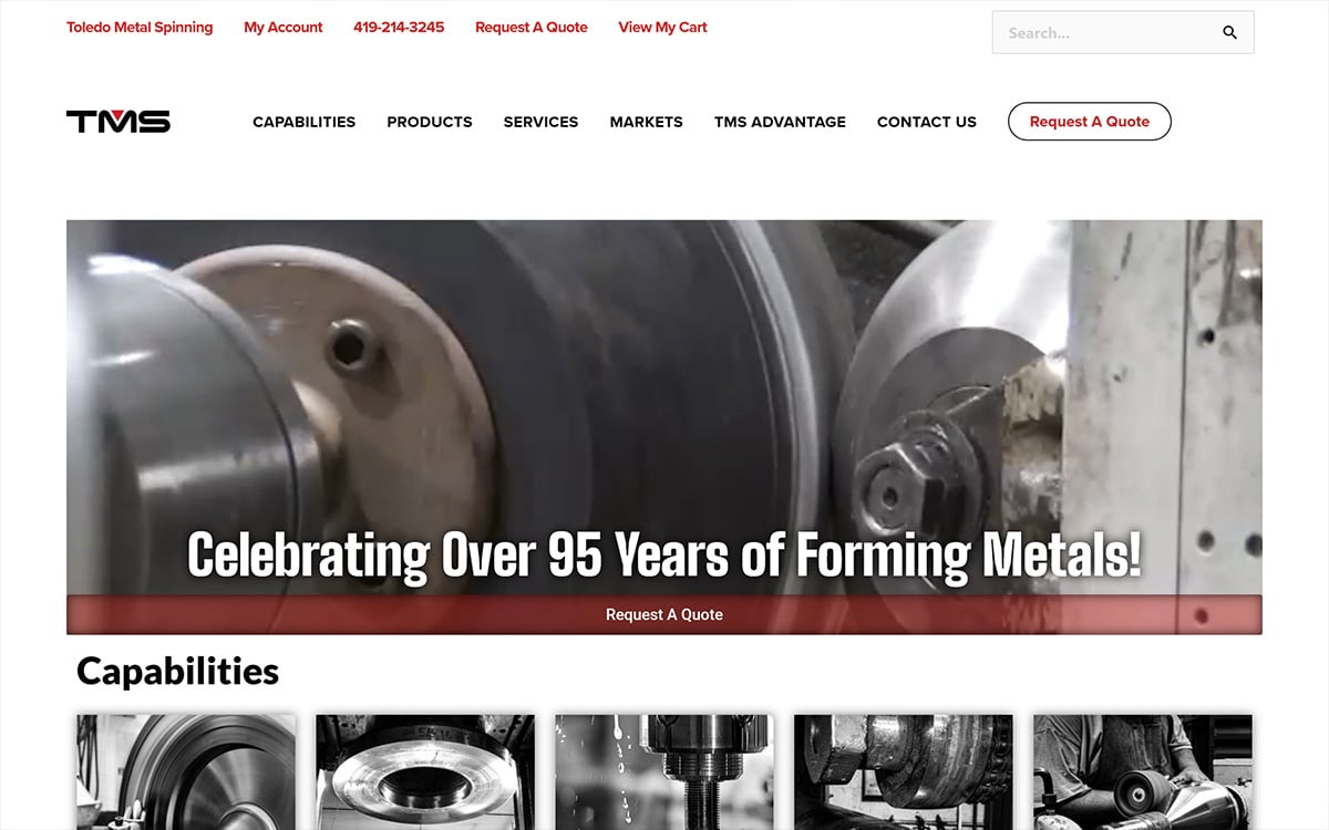 ToledoMetalSpinning.org Website Design