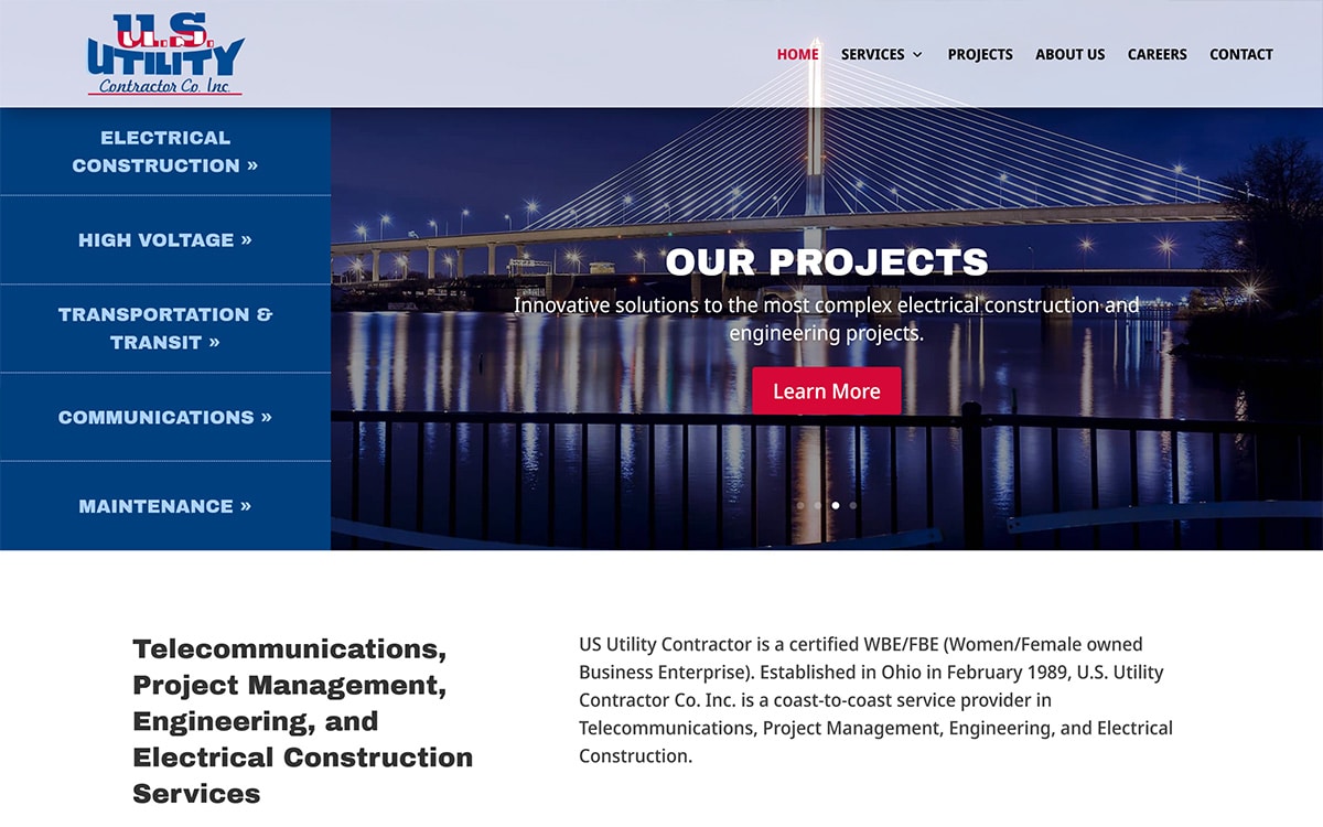 USUtilityContractors.com Website Design
