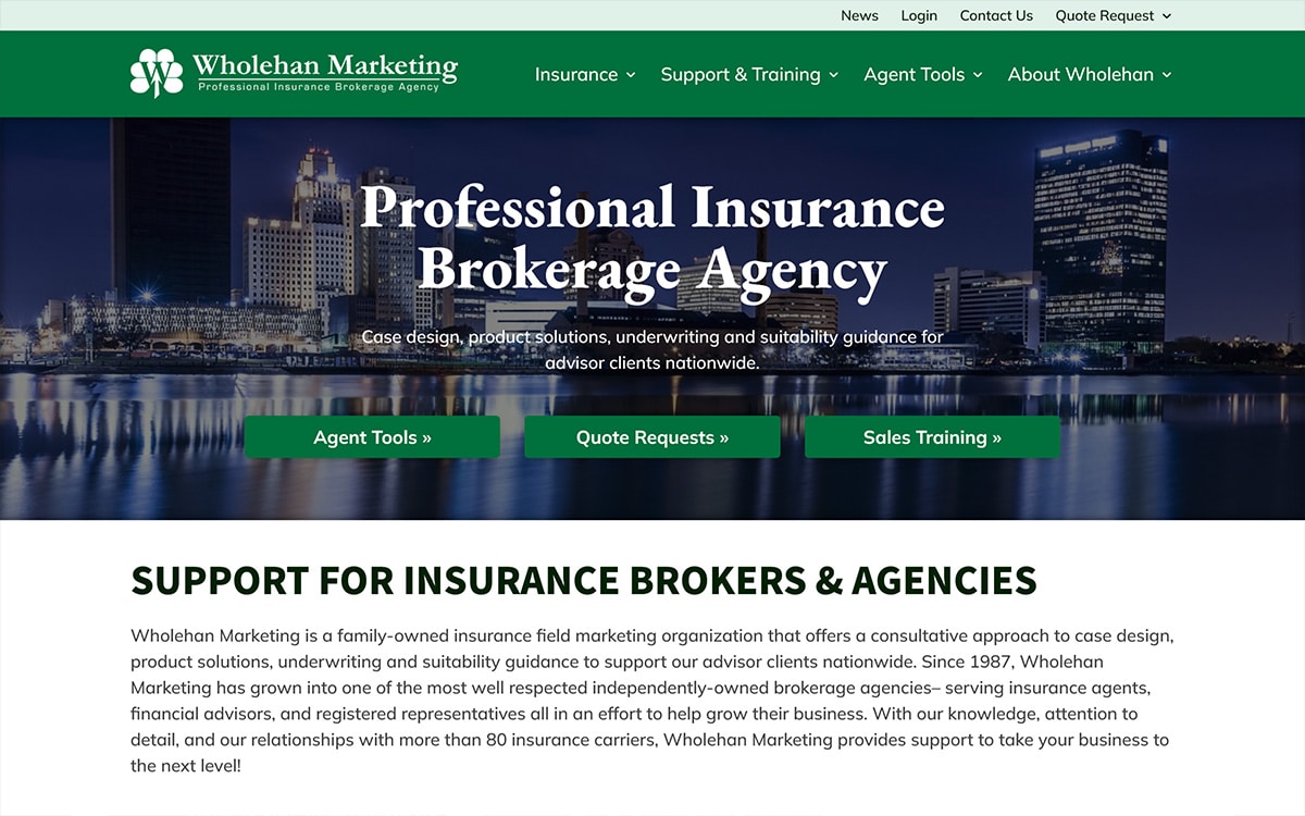 Wholehan.com Website Design